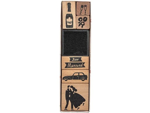 [90096082 1146447] Rico Design Stempelset Just Married mit Kissen