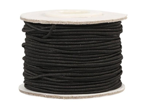 [90096243 892696] Creativ Company Elastikschnur 1 mm, Schwarz, 25 m