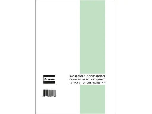 [90096366 1211639] Favorit Zeichenpapier 65 g, 21 x 29.7 cm, 25 Blatt, Transparent