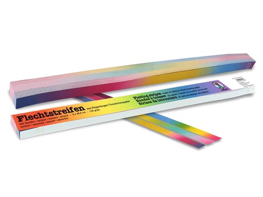 [90096548 1158311] URSUS Bastelpapier Flechtstreifen 2 x 49.5 cm, 200 Stück, Rainbow