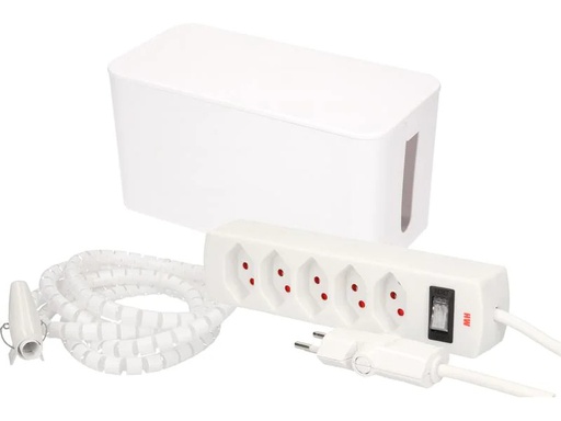[90096664 1154765] Max Hauri Kabelbox mit Steckerleiste 5x T13 Weiss
