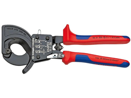 [90096695 695719] Knipex Kabelschneider 250 mm Ratschenprinzip