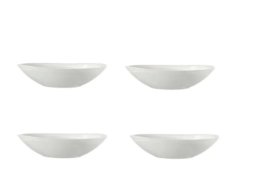 [90096836 558335] Leonardo Schale Albastro 22 x 15 cm, 4 Stück, Weiss