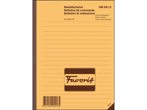 [90097133 1211601] Favorit Durchschreibeblock 156 x 210 mm Bestellscheine