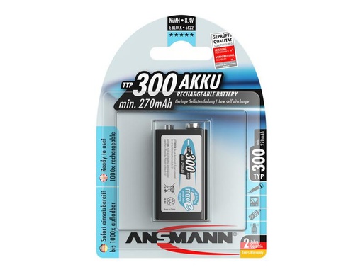 [90097482 1121004] Ansmann Akku 9V E-Block Typ 300 Blister 270 mAh