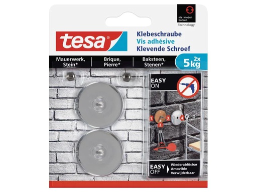 [90097552 491959] tesa Klebeschraube 5 kg für Mauern + Stein, rund