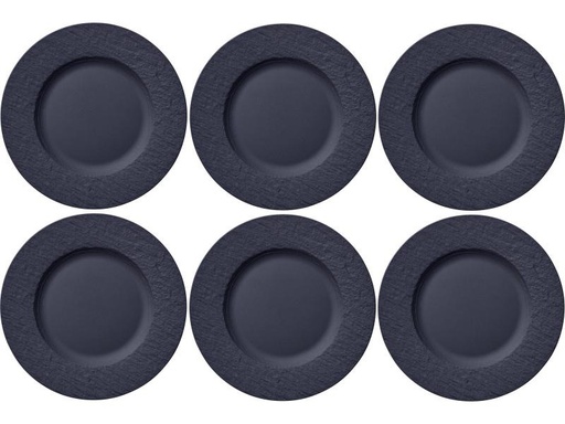 [90097900 848840] Villeroy &amp; Boch Speiseteller Manufacture Rock Ø 27 cm, 6 Stück, Schwarz