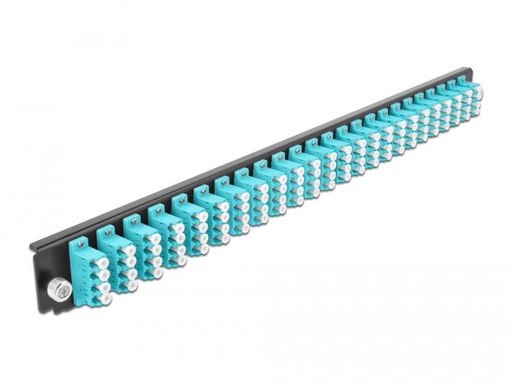 [90009769 1142991] Delock Verteilerplatte Frontblende 24 Port LC Quad OM3 MM aqua