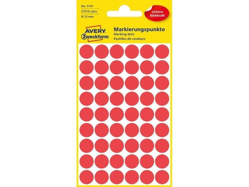 [90097970 926295] Avery Zweckform Klebepunkte 12 mm Rot