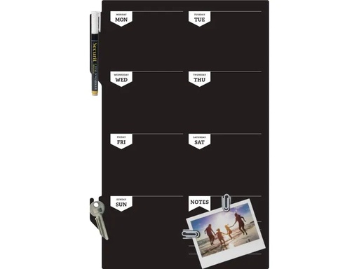 [90098250 734806] Securit Kreidetafel Silhouette Wochenplaner 30 x 45 cm Schwarz