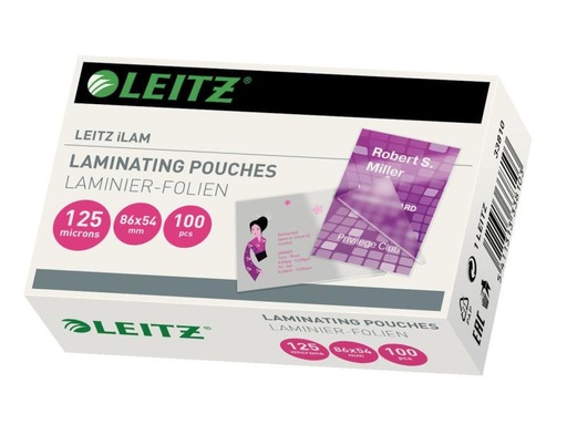 [90098257 627382] Leitz Laminierfolie 54 x 86 mm, 125 µm, 100 Stück, Glänzend