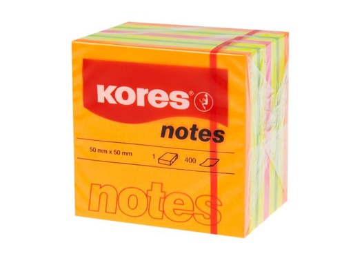 [90098292 1096362] Kores Notizzettel Würfel Neon 5 x 5 cm, 400 Blatt