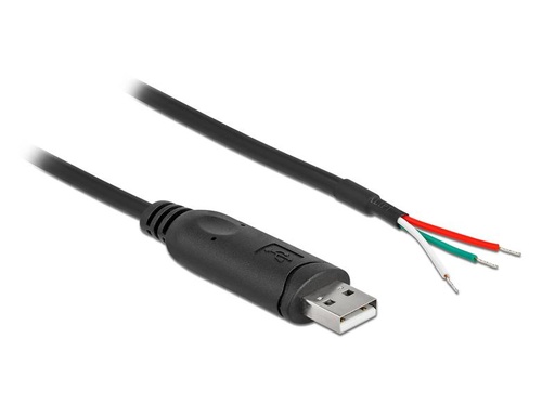 [90098311 1214764] Delock USB 2.0-Adapterkabel Seriell RS-232 USB A - Offen 1 m
