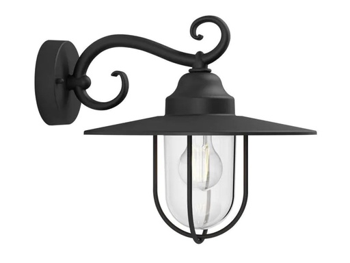[90098367 423749] Philips Pasture Wandleuchte schwarz, exkl. LM 1 x 60W