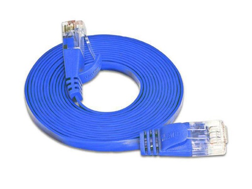 [90009819 314617] SLIM Slimpatchkabel RJ-45 - RJ-45, Cat 6, UTP, 1 m, Blau