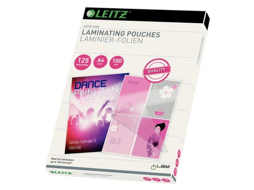 [90098541 627370] Leitz Laminierfolie A4, 125 µm, 100 Stück, Glänzend
