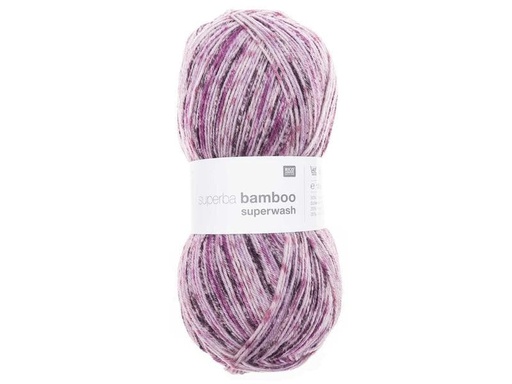 [90098705 1156805] Rico Design Wolle Bamboo für Socken 4-fädig, 100 g, Beere Lila