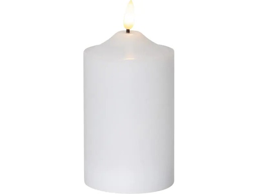 [90009900 1059722] Star Trading LED-Kerze Pillar Flamme Ø 7.5 x 15 cm, Weiss