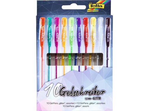 [90099713 599696] Folia Gelschreiber Glitter 10 Stifte