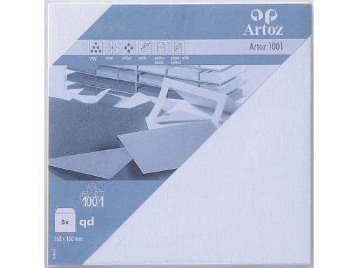 [90099752 1212399] Artoz Couvert 1001, 16 x 16 cm, 5 Stück, Blütenweiss