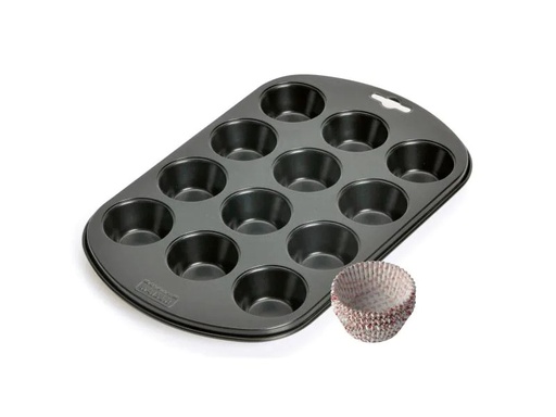[90099828 825659] Kaiser Muffin Backform Weihnachten 12 Mulden + 60 Papierförmchen