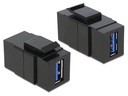 Delock Keystone-Modul USB 3.0, A – A, (f-f) Schwarz