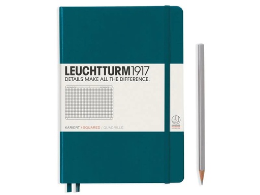 [90009973 1149957] Leuchtturm Notizbuch Medium A5, Kariert, 2-teilig, Pacific Grün